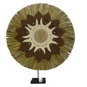 Décoration murale en jonc de mer /coquillage/coton