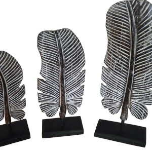 Set de 3 feuilles de bananier sculptées